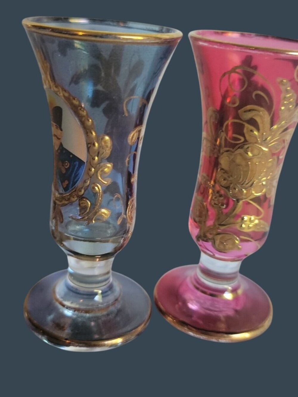3 Vtg Persian Qajar Naser al-Din Shah Cordial Shot Glasses Villa Handy Crafts - Picture 15 of 16